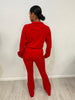 Red Fitted Track Suit