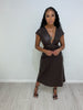 Brown Faux Leather Dress