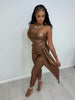 Brown Copper Strapless Jumpsuit